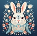 Happy Easter Bunny & Floral Tag Card Ã¢â¬â Capture the Joy!